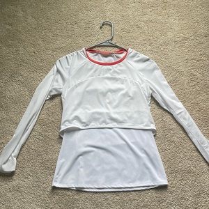 Lucky in Love mesh athletic top, white, size S (4-6)